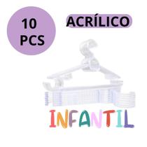 KIT 10 Cabide Infantil Titureiro De Luxo Executivo Reforçado Organizar Roupas Closet -ACRILICO