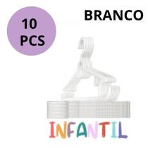 KIT 10 Cabide Infantil Titureiro De Luxo Executivo Reforçado Organizar Roupas Closet -BRANCO