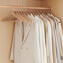 Kit 10 Cabide Madeira Marfim Adulto Gancho Giratório Cromado