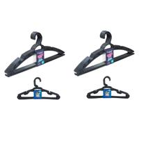 Kit 10 Cabides Adulto + 10 Cabides Infantil Preto Reforçado