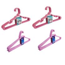 Kit 10 Cabides Adulto + 10 Cabides Infantil Rosa Reforçado