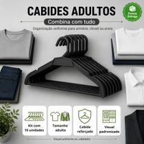 Kit 10 Cabides Adultos Reforçados 42cm Suporta até 5kg para Roupas e Organização do Guarda Roupa Kit 10 Cabides Adultos Reforçados 42cm Suporta até 5kg para Roupas e Organização do Guarda Roupa