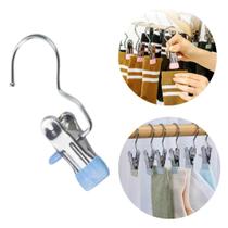 Kit 10 Cabides De Inox Com Presilha Para Calça Meia Roupas Armário Guarda Roupa Lavanderia