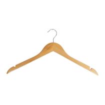 Kit 10 cabides de madeira simples sem barra com antiderrapante cor marfim - magala