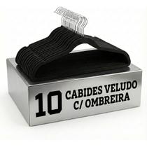Kit 10 Cabides de Veludo Luxo Slim com Ombreira para Ternos e Casacos Antiderrapante Kit 10 Cabides de Veludo Luxo Slim com Ombreira para Ternos e Casacos Antiderrapante