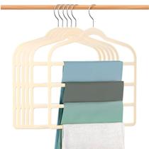 Kit 10 Cabides De Veludo Para Calça Saia Bege