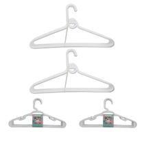 Kit 10 Cabides Infantil Branco + 10 Cabides Adulto Branco