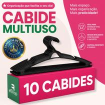 Kit 10 Cabides Organizador de Roupas Adulto Preto