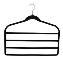 Kit 10 Cabides Veludo Preto slim ultrafino para 4 calças Kit 10 Cabides Veludo Preto slim ultrafino para 4 calças