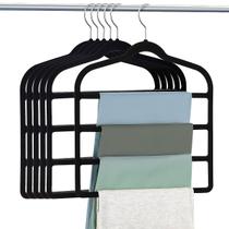 KIT 10 Cabides Veludo Triplo Para Calças Saias Shorts