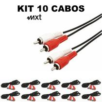 Kit 10 Cabo 2 RCA x 2 RCA Auxiliar Audio 1,5m Niquel MXT Kit 10 Cabo 2 RCA x 2 RCA Auxiliar Audio 1,5m Niquel MXT