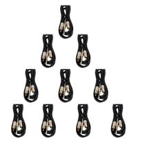 Kit 10 Cabo Audio 2 Rca X P10 Estéreo Mxt 1.8 Metro Ouro