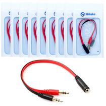 Kit 10 Cabo de Aúdio Splitter P3 Femea X 2 P2 Macho Revenda Atacado