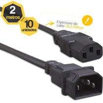 Kit 10 Cabo de Força C13 para C14 10A 2 Metros
