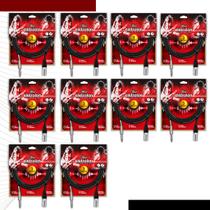 Kit 10 Cabo De Microfone Balanceado P10 Mono Para Xlr Macho 3m Metros - Pulse Eletrolon