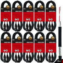 Kit 10 Cabo De Microfone Balanceado Xlr Macho X Xlr Femea 5m - Eletrolon Kit 10 Cabo De Microfone Balanceado Xlr Macho X Xlr Femea 5m - Eletrolon