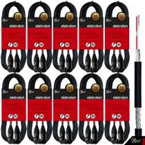 Kit 10 Cabo De Microfone Balanceado Xlr Macho Xlr Femea 10m - Eletrolon Kit 10 Cabo De Microfone Balanceado Xlr Macho Xlr Femea 10m - Eletrolon