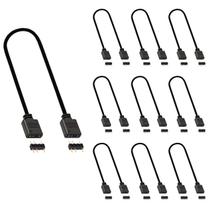 Kit 10 cabo extensor argb 3 pinos 5v 30cm fan e fita de led
