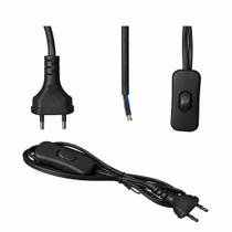 kit 10 Cabo Fio Elétrico preto 1.20m para Abajur e Luminária com Interruptor Liga/Desliga Integrado kit 10 Cabo Fio Elétrico preto 1.20m para Abajur e Luminária com Interruptor Liga/Desliga Integrado