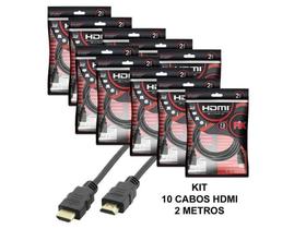 Kit 10 Cabo Hdmi 2 Metros 2.0 4k Ultra Hd 3d 19 Pinos Pix 018-2222