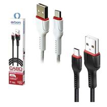 Kit 10 Cabo Micro Usb V8 Turbo 1M Performance Branco Preto