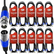 Kit 10 Cabo Microfone Xlr Canon Balanceado Macho Femea 5m Metros Mxt Kit 10 Cabo Microfone Xlr Canon Balanceado Macho Femea 5m Metros Mxt