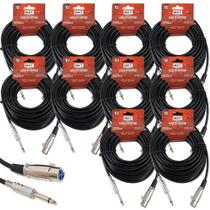 Kit 10 Cabo Microfone Xlr Canon P10 Mono Violão 10m Metros Kit 10 Cabo Microfone Xlr Canon P10 Mono Violão 10m Metros
