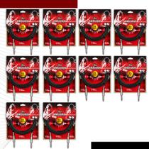 Kit 10 Cabo P10 Mono P10 Mono Para Violão Guitarra Baixo 10m Metros - Pulse Eletrolon