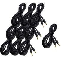 Kit 10 cabo p2 + p2st 1,8m preto