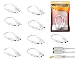 Kit 10 Cabo P2 Stereo Para 2x J2 Stereo 15cm Ponta Gold Audio Performance Sound Branco
