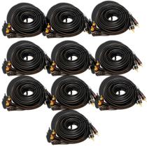 Kit 10 Cabo Rca 5m P/ Modulo Amplificador Banhado A Ouro