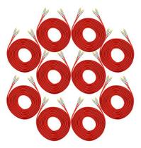 Kit 10 cabo rca blindado vermelho 5m e-tech para som automotivo Kit 10 cabo rca blindado vermelho 5m e-tech para som automotivo