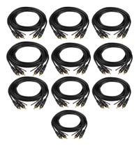 Kit 10 cabo rca ouro 1,50 metros permak para som automotivo Kit 10 cabo rca ouro 1,50 metros permak para som automotivo