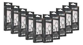 Kit 10 Cabo Tipo C 2m Branco Svart Kit 10 Cabo Tipo C 2m Branco Svart