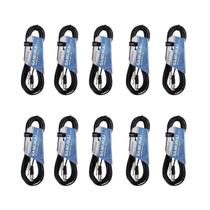 Kit 10 Cabo Xlr X P10 3M Microfone Samurai Roxtone