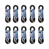 Kit 10 Cabo XLR x XLR 3m Canon Microfone Samurai Roxtone