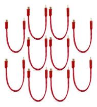 Kit 10 cabo y rca cristal matte 2f 1m e-tech injetado para som automotivo