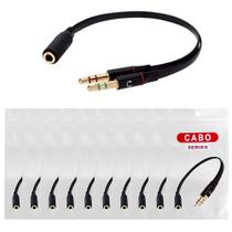 Kit 10 Cabos Adaptador de Aúdio 1 P2 Fêmea x 2 P2 Machos Revenda Atacado