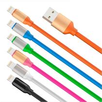 Kit 10 Cabos carregador Turbo Lightning 2 Metros Emborrachado Colorido