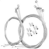 KIt 10 Cabos De Aço Para Freio De Bicicleta 1.75m Reforçado Universal Com 10 Terminais Resistentes