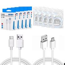 Kit 10 Cabos de Dados e Carregamento 5 USB Tipo C e 5 Micro USB V8 Atacado Revenda Kit 10 Cabos de Dados e Carregamento 5 USB Tipo C e 5 Micro USB V8 Atacado Revenda