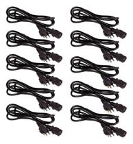 Kit 10 Cabos De Força 3 Pinos 10A 1,2M Compatível Com Fontes Atx, Notebooks E Monitores Kit 10 Cabos De Força 3 Pinos 10A 1,2M Compatível Com Fontes Atx, Notebooks E Monitores