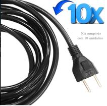 Kit 10 Cabos de Força Reposição Maquinas E Equipamentos 110-220v 10A