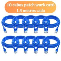 Kit 10 cabos de rede cat6 patch cord 1.5 metros cada Original Furukawa