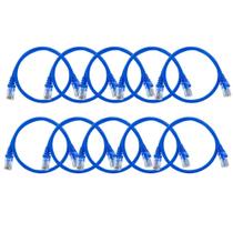 Kit 10 Cabos de rede Cat6 Patch Cord Internet Montado 1m Kit 10 Cabos de rede Cat6 Patch Cord Internet Montado 1m