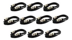 Kit 10 Cabos Microfone Xlr Canon Balanceado Vilacab 10 Mts.