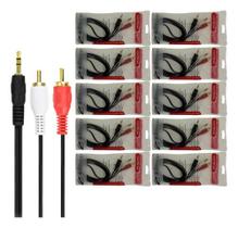 Kit 10 Cabos P2 Para 2 Rca Atacado Qualidade E Economia