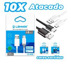 Kit 10 Cabos Tipo C Carregar Celular E Dados Atacado Lehmox Kit 10 Cabos Tipo C Carregar Celular E Dados Atacado Lehmox
