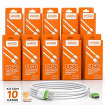 Kit 10 Cabos Tipo C Original Kaidi Reforçado Carregamento Turbo e Dados Rápido Kit 10 Cabos Tipo C Original Kaidi Reforçado Carregamento Turbo e Dados Rápido