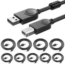 Kit 10 Cabos USB Para Impressora Universal USB A+B 1.5M Preto